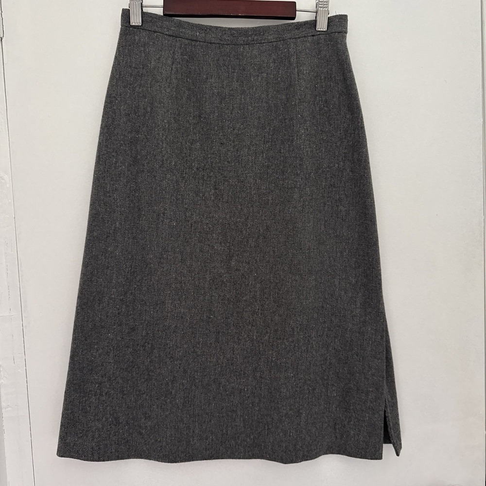 VTG 60s 70s CENTURY OF BOSTON Skirt Womens S Gray Tweed Wool Secretarial Preppy